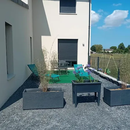 דירה Champ De Ble Apt Neuf Independant Plain Pied Dans Maison Contemporaine Decoration Soignee Tout Confort, 1 Chambre, Sdb, Wc, Canape Lit, Terrasse Amenagee, Grand Terrain Parking Prive A 15 Mn De Caen Et 10 Mn Debayeux Proche Plages Du Debarquement *